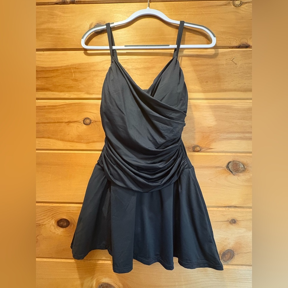 Jantzen Black Wrap-Front Flirty Swimdress size 10 NWT - Picture 3 of 15